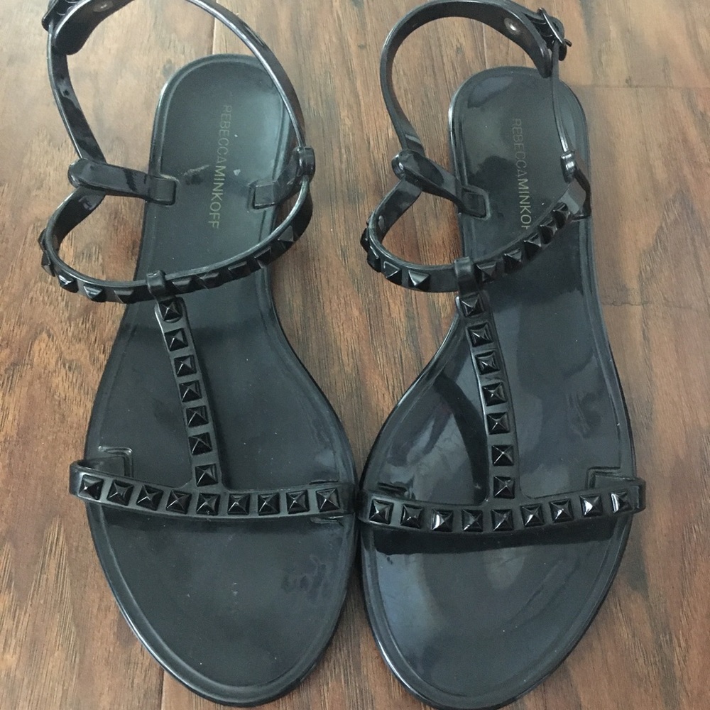 Rebecca Minkoff Black Jelly Sandals